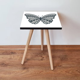 Hanah Home Mesa Auxiliar Shp12 Blanco y Negro